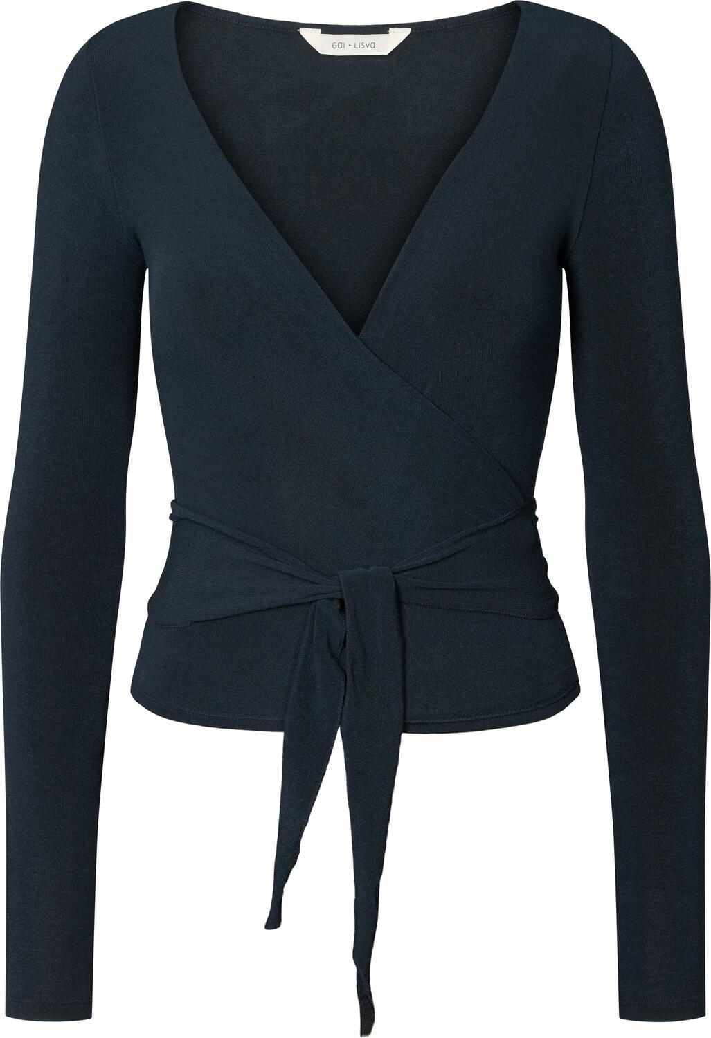 Anne Wool Wrap langærmet t-shirt - Midnight Blue